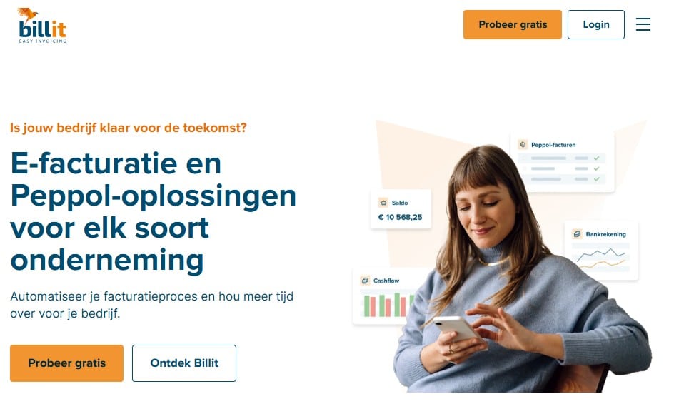 Billit.eu > screenshot homepagina